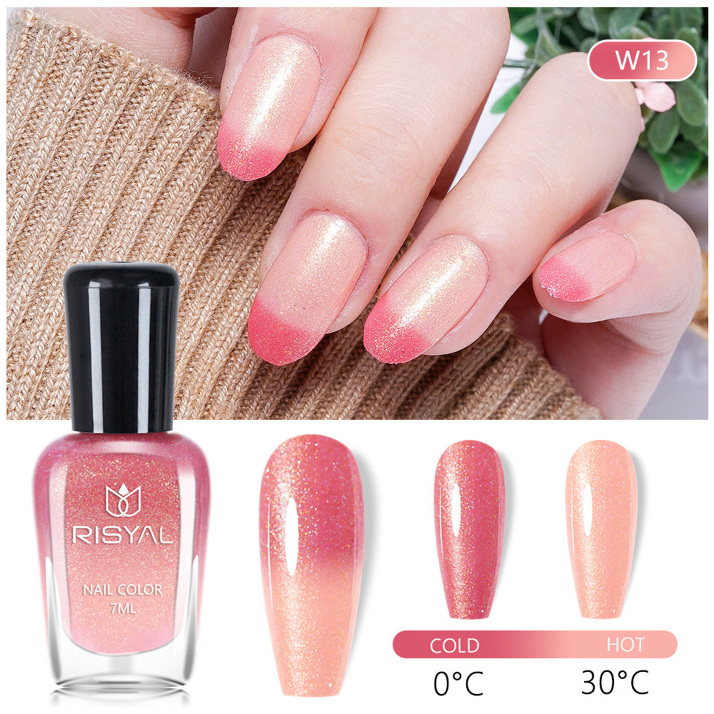 Risyal color-changing nail polish 7ml - no bake, quick dry, peel-off, wholesale, cross-border exclusive, gradient nail polish