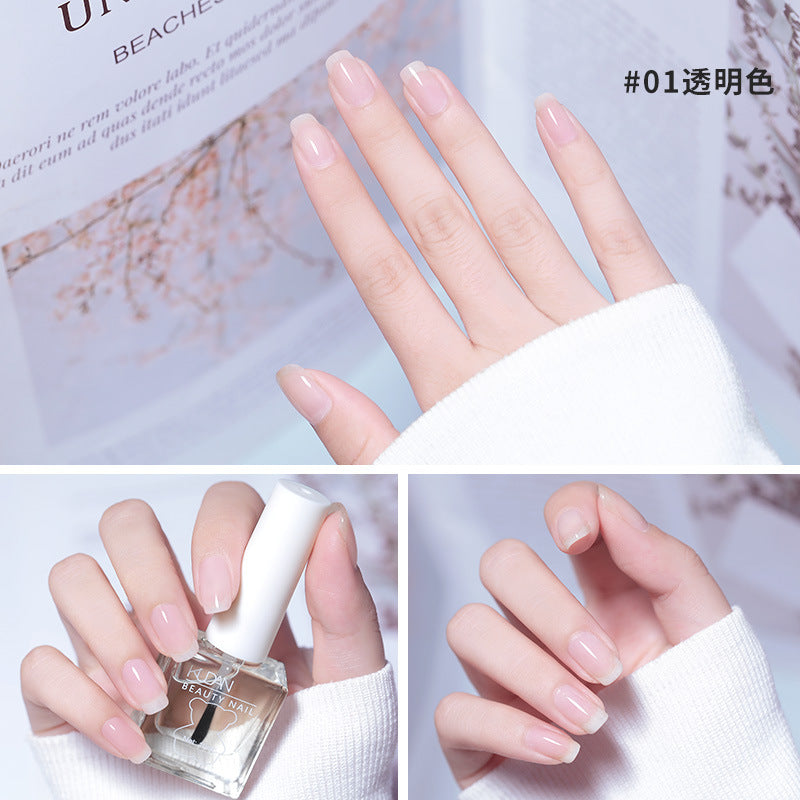Ice-through nail polish, no-bake cool dan, new arrival, long-lasting, quick-drying jelly, transparent nude, oily, non-tearable nail polish