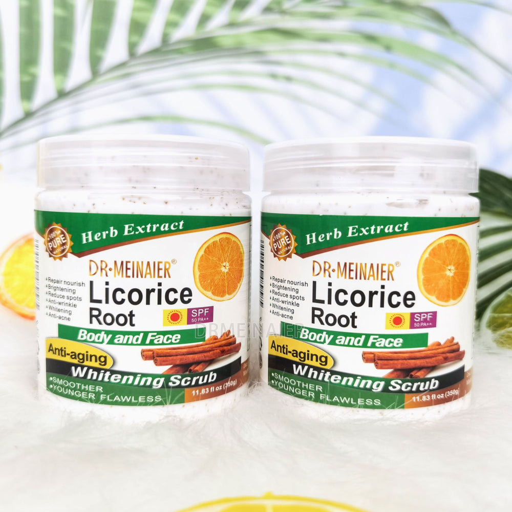 licorice scrub - exfoliating, moisturizing, smoothing, cleansing, and deep cleansing skincare for face and body