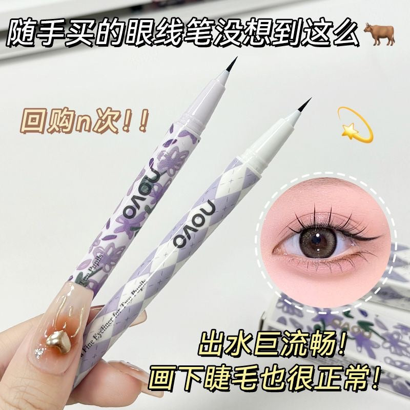 Makeup novo double eyes ultra-fine liquid eyeliner pen waterproof sweat-proof non-smudge lower lashes silkworm eyeliner pen