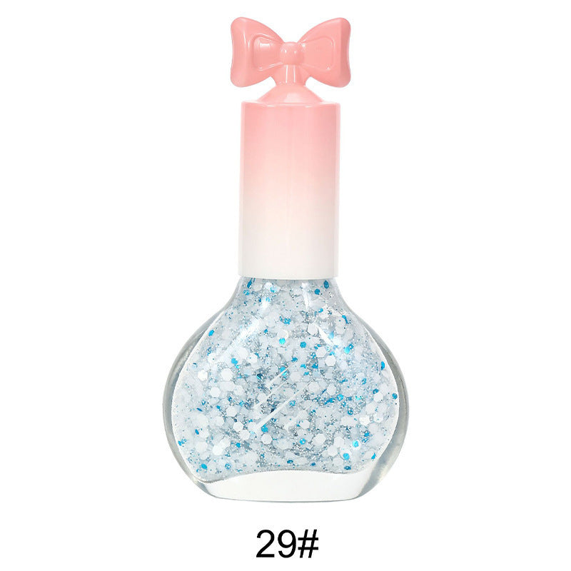 Nail polish, no baking, quick drying, non-tearable, nude color, sequined bottom oil, wine red cherry oily nail polish, wholesale