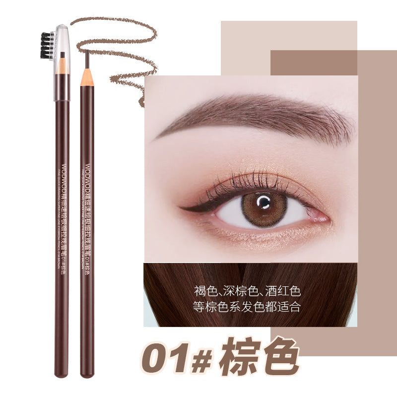 Wodwod ultra-fine brow definer - waterproof, sweat-proof, smudge-proof. professional makeup artist formula with fine tip, hard core, and integrated brush