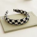 Houndstooth fabric headband for women easiest for match outing high skull hair press wide-brimmed hairpin headband popular 2024 new arrival