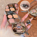 Kakashow light & shadow bear eyeshadow palette - 4 colors: shimmer, fine glitter, matte, waterproof, everyday earth tones