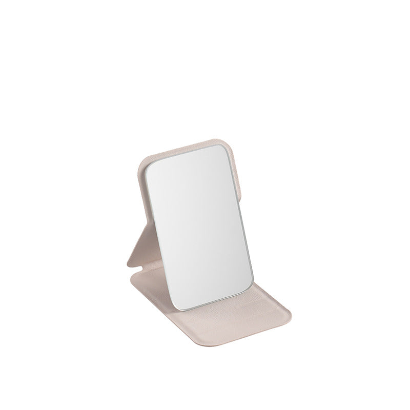 Portable folding mirror for men - compact, drop-proof, and perfect for dorms, offices, and desktops. stands freely for easy makeup application