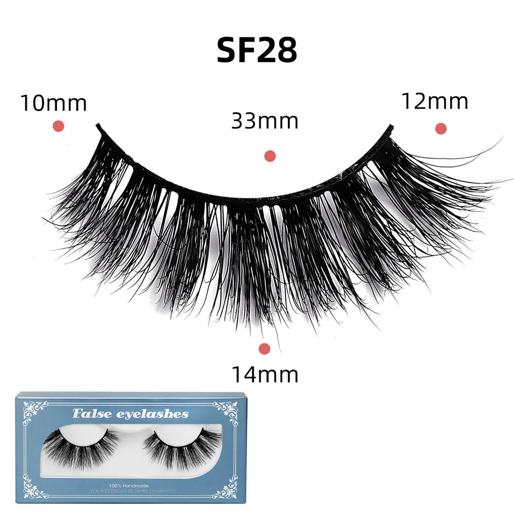 European and american false eyelashes 3dstereo hangable long and thick mink hair eyelashes one piece wholesale soft hair eye tail