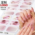 Zhengxiang factory customized gel nail art stickers ins cross-border uv second generation semi-baked semi-cured nail stickers amazon