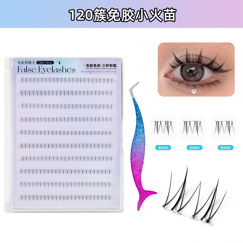 popular segmented glue-free false eyelashes, formaldehyde-free female natural mother-like lower eyelashes, fox eyelashes wholesale