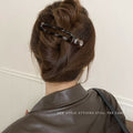 Retro leopard print hair clip for women 2025 new arrival duckbill clip large oval multi-tooth horizontal clip half-tied hair ponytail clip headwear