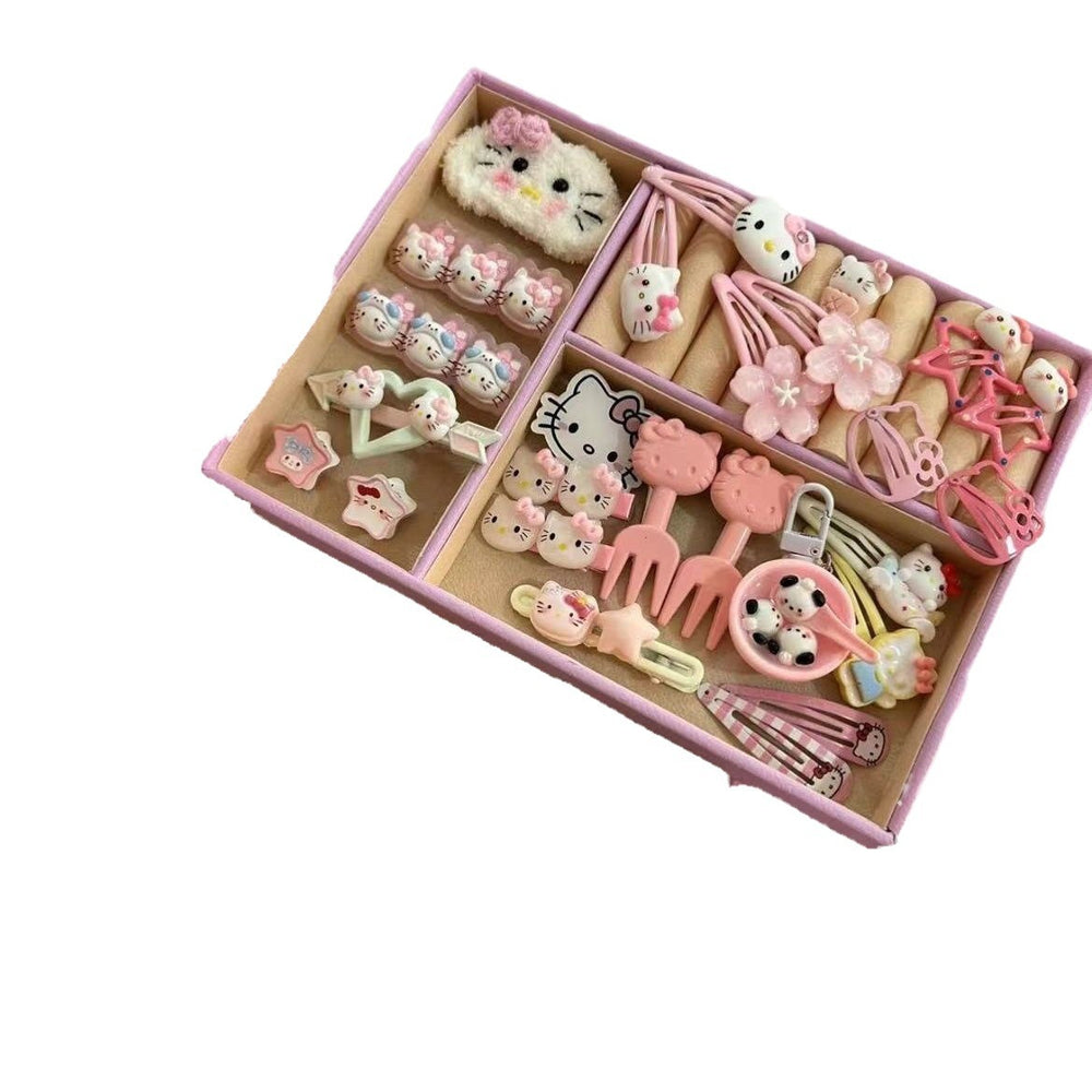 【30-piece cartoon cat hair clip set】adorable hair clip set - sweet & girly bang clips, japanese style cartoon hair accessories