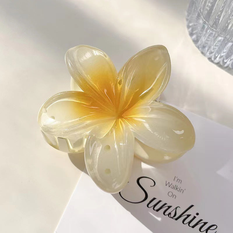 Summer romantic plumeria shape cross-border hair clip for women fashion in flower hair clip back of head hair accessory clip