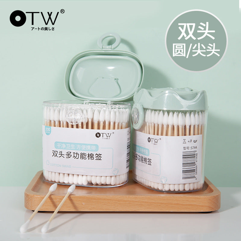 Beauty tools otw double-ended multi-purpose cotton swabs, 200-count pack, makeup remover, ear cleaning, disposable cleaning swabs