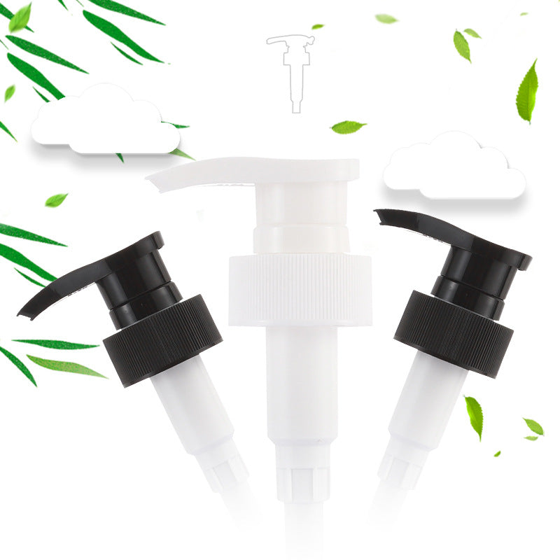 28 teeth black glossy lotion pump head 32 teeth threaded press pump head shampoo shower gel care pump head