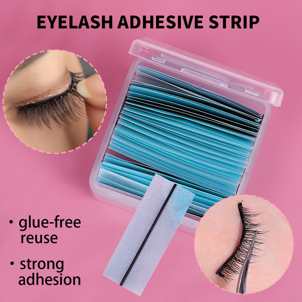 False eyelash glue strips, glue-free, self-adhesive, temperature-sensitive jelly, whole box replacement, 10/40 whole strips, waterproof and sweat-proof cross-border eyelashes