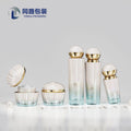 New arrival shell cosmetic glass bottle suit packaging material 120ml pressed lotion essence glass bottle 50g cream bottle