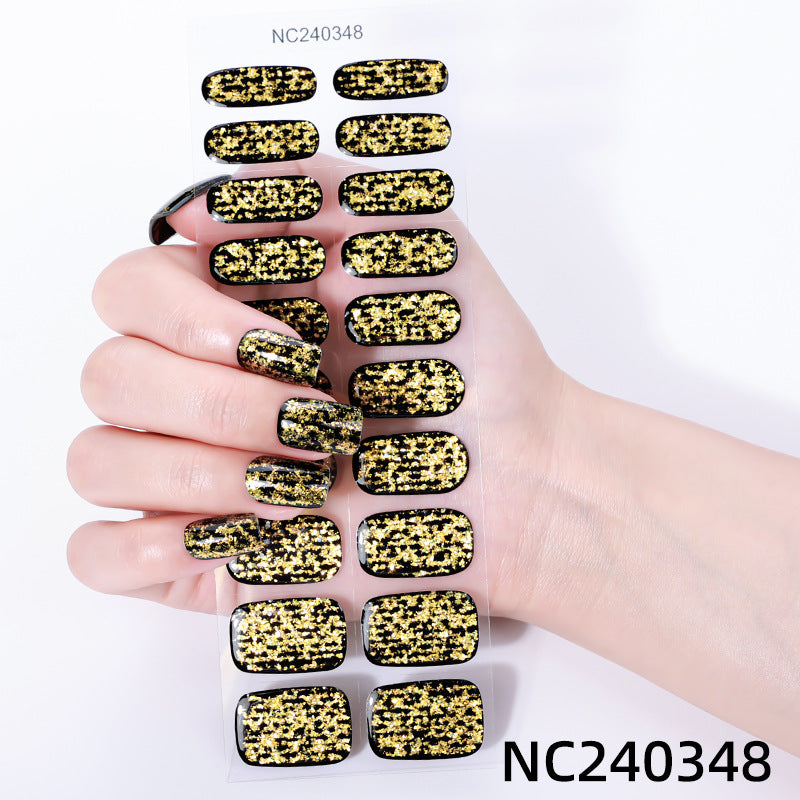 Zhengxiang custom gel nail stickers - waterproof, sparkling cloud brocade uv semi-cured nail art stickers - cross-border e-commerce for us & european amazon