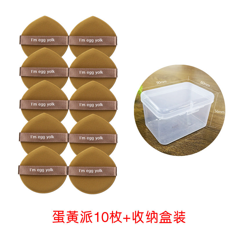 Best selling egg yolk pie powder puff air cushion no powder makeup powder bottom liquid sponge powder puff dry and wet dual use pineapple pie powder puff