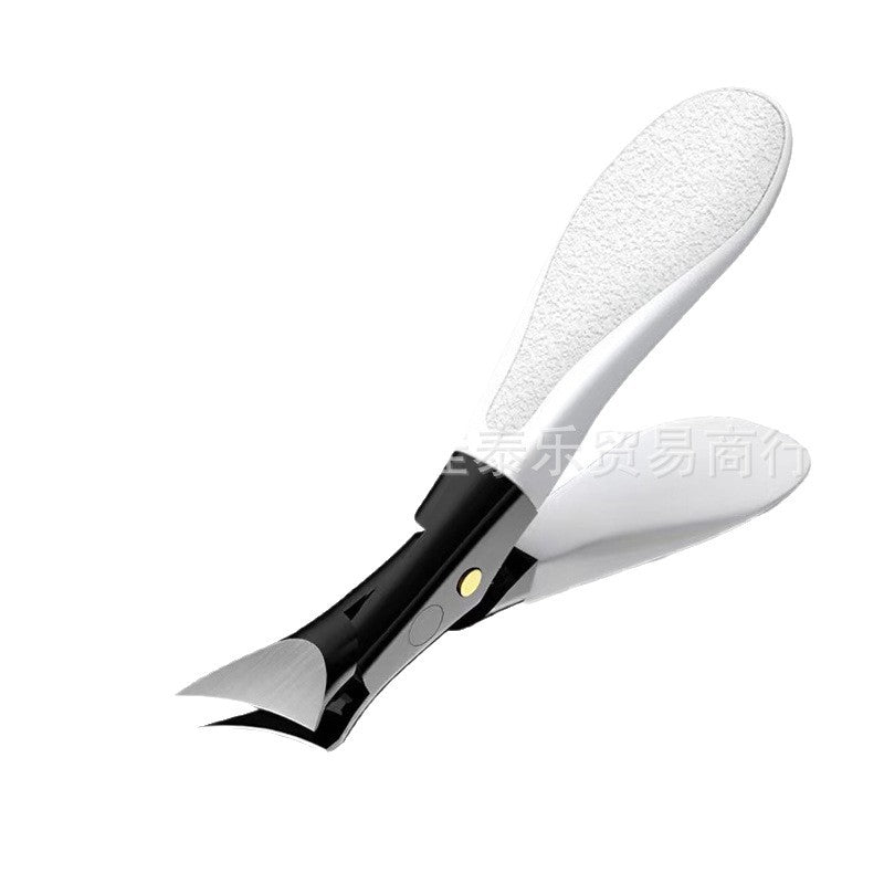 German precision anti-splash nail clippers - heavy duty, angled blade, wide jaw for ingrown nails - large size
