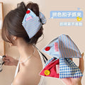 Sense of design red fabric hairpin female back of head gripper large classy triangle shark clip hairpin headwear