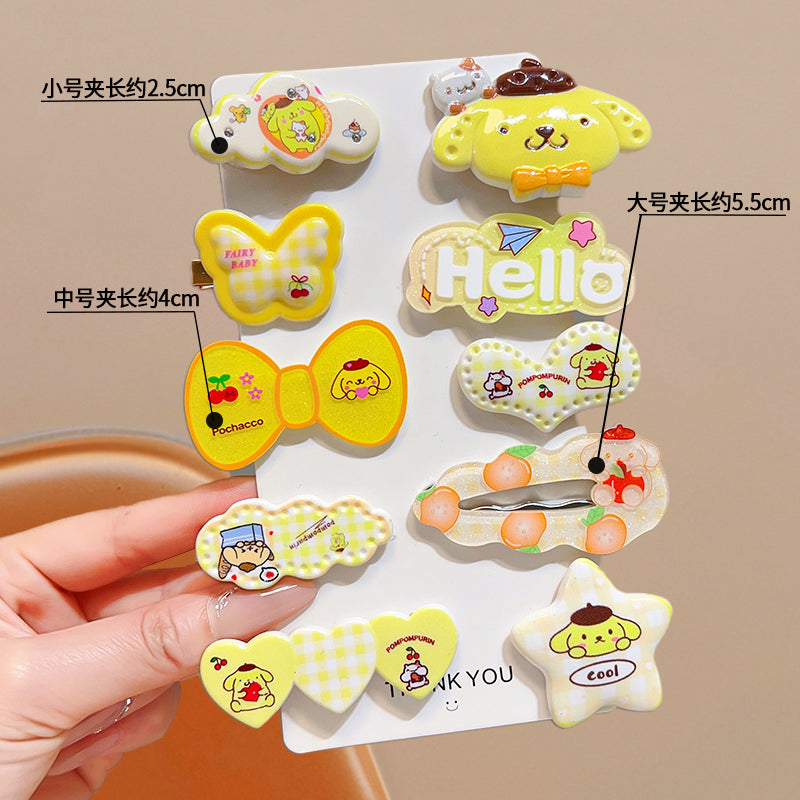 Acrylic little beauty cartoon hair clip - cute side hair clip for girls, gentle on hair, bb clip, hair accessory for girls, perfect for bangs and flyaways