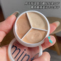 Makeup sweet mint three-color concealer to cover spots, acne marks, dark circles, non-removing makeup, powder bottom concealer palette