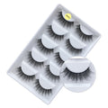 Export fashion fake eyelashes nature slim 5 pairs pack imitation mink hair whole cluster artificial stage eyelashes one piece
