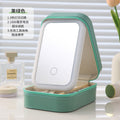 Cosmetic mirror box all-in-one dressing table dressing mirror girl smart portable glass mirror with led light