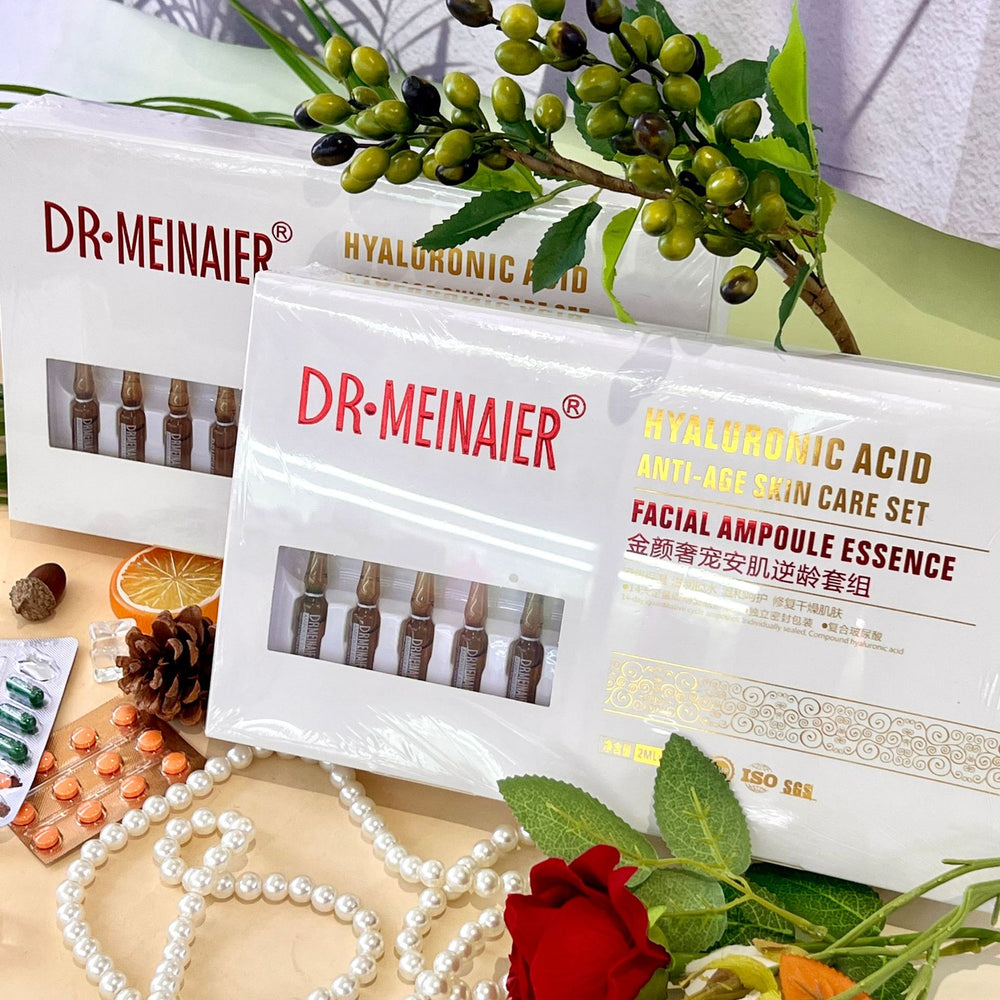 golden beauty luxury skin soothing and anti-aging set hyaluronic acid facial ampoule essence soothes and improves dryness