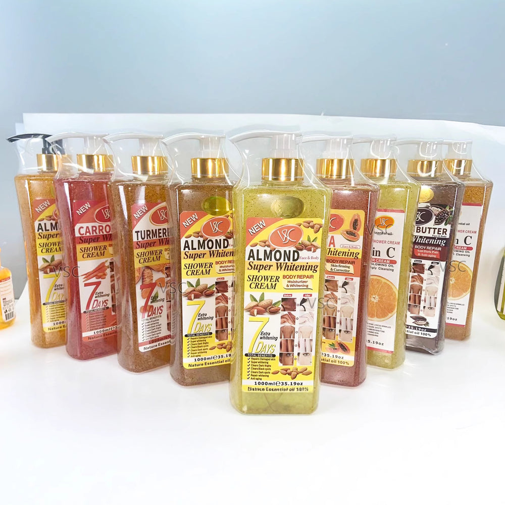 Export carrot scrub shower gel 1000ml rich foam vc long-lasting fragrance vitamin c shower gel