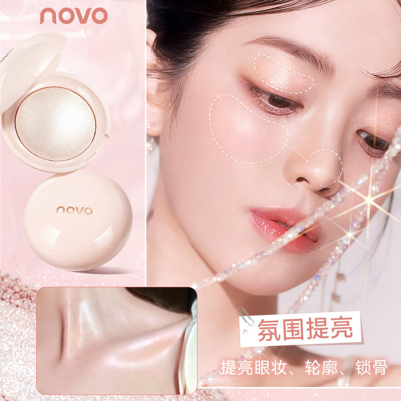 Makeup novo gilt stand-up painting high-gloss powder pearlescent fine shimmer explosive clear nature stereo facial brightening and contouring