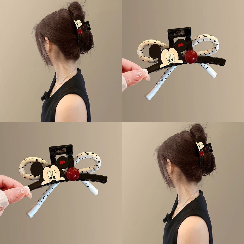 Korean style cute cartoon bow hair clip - large, high-end, versatile hair accessory for women's updos and ponytails