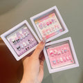 Kids' cartoon nail stickers - little girl baby press-on nails, jelly adhesive, removable nail art stickers