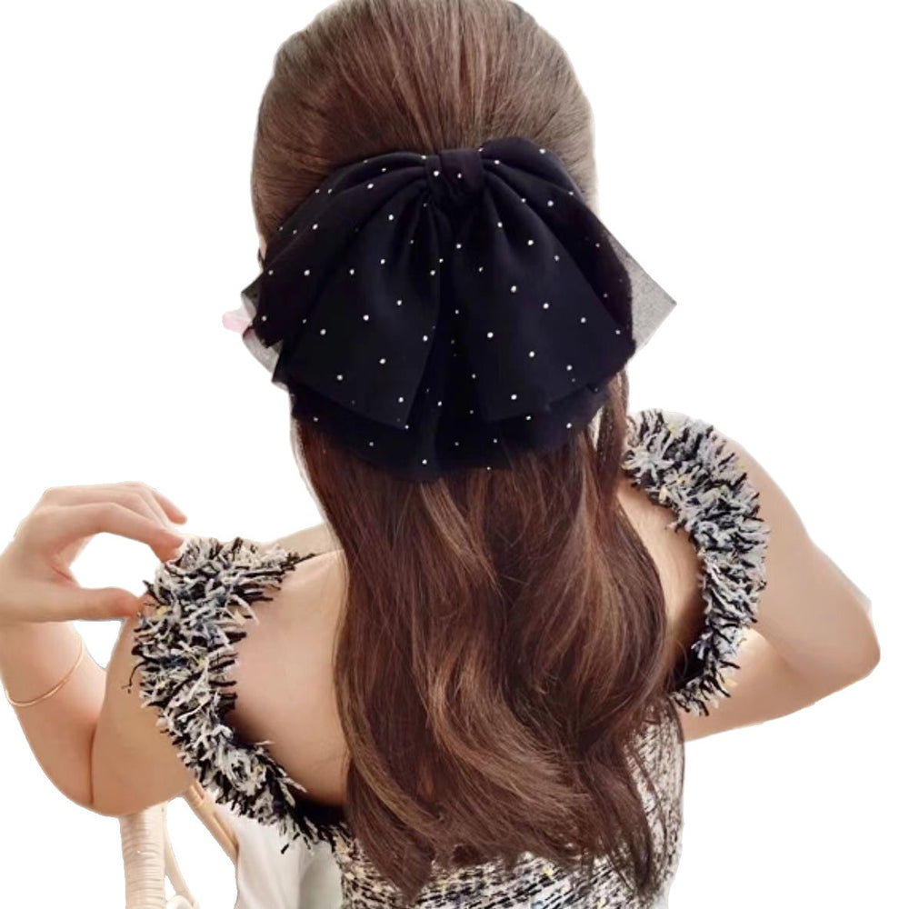 Gypsophila mesh bows hair clip classyelegant top clip half-tied hair back spring clip hair accessories for women