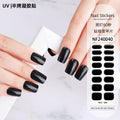Zhengxiang custom gel nail stickers - solid color glitter, korean style uv light semi-cured nail stickers, waterproof, cross-border wholesale