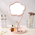Cosmetic mirror desktop sunflower cute home desktop plastic storage flowers dormitory for home beauty glass mirror