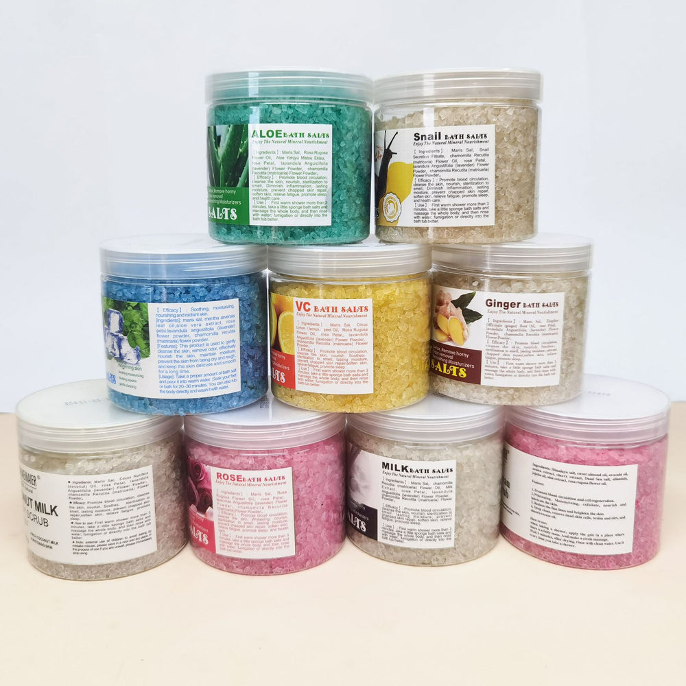 foreign trade frosted crystal salt fragrance bath coarse salt exfoliating chicken skin sea salt bath bath salt 680g