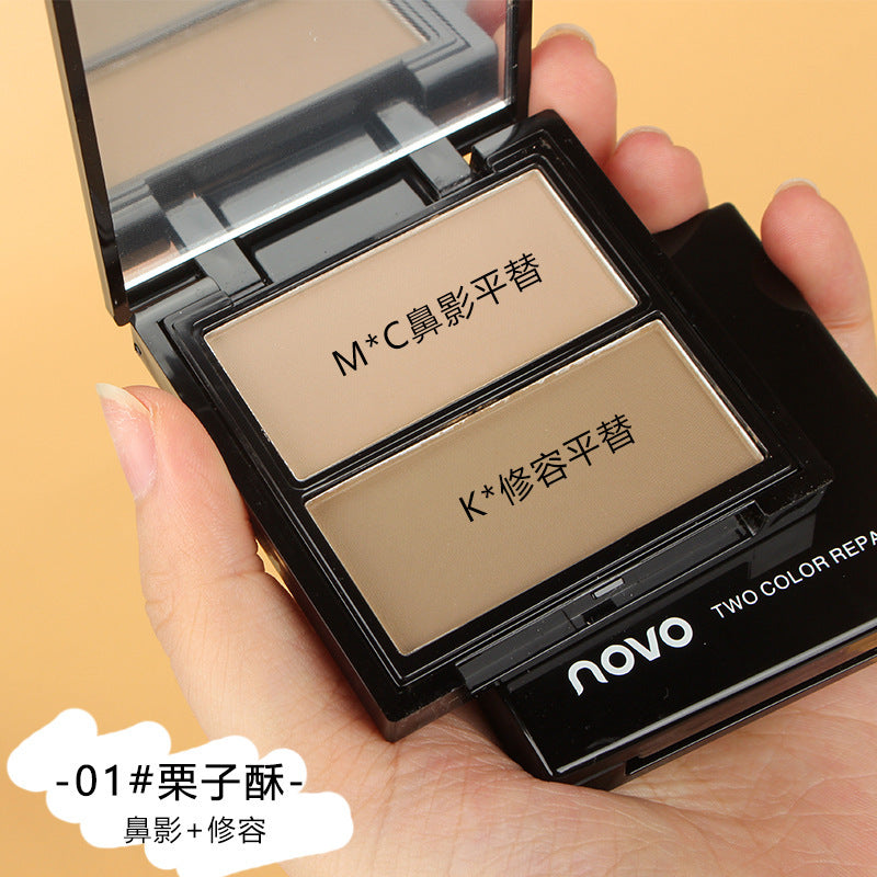 Novo 3d sculpting duo contour palette - highlight & contour all-in-one for face, nose, and shadow
