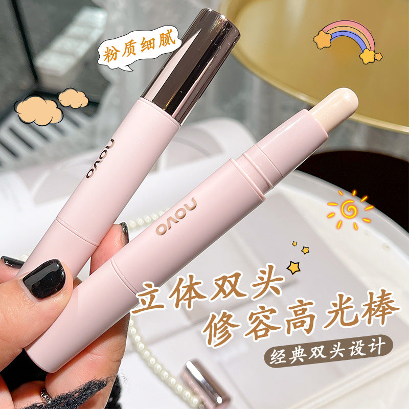 Novo 3d dual-ended contour stick - highlighter, contour, nose shadow, side shadow, and face brightening stick