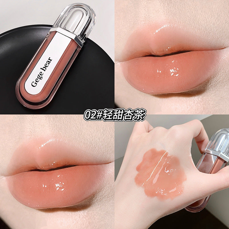 Gege bear hydrating & moisturizing lip gloss - transfer-proof, long-lasting, brightening, and mirror-shine finish