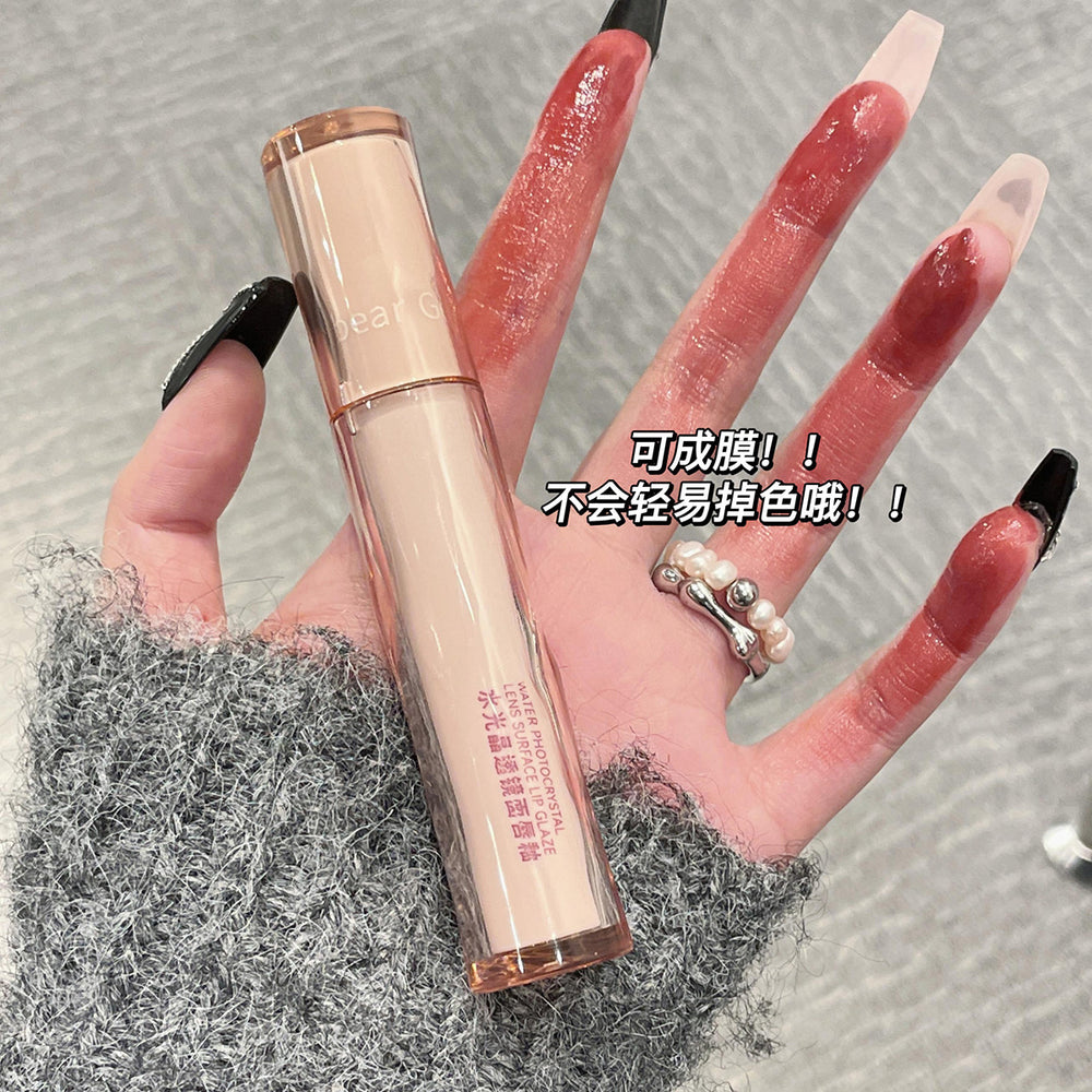 Gege bear gege bear water-glossy crystal lens lip glaze moisturizing, quick-drying, film-forming, waterproof, non-fading