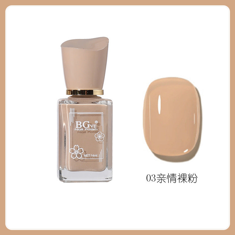 Oil-based nail polish, no-bake micro-gel, scented nail polish, long-lasting, quick-drying, nude color, non-peelable, nude color, sparkling nail polish
