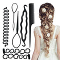 6-piece hair styling tool set, hair pulling needle, centipede hair braider, ball head bud hair tie, secret comb hair styler
