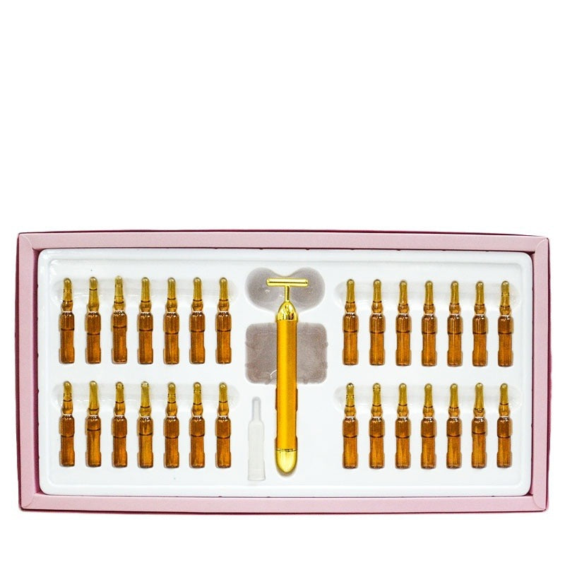 hyaluronic acid small ampoule essence facial 3d massager 28-piece set to repair, moisturize and shrink pores