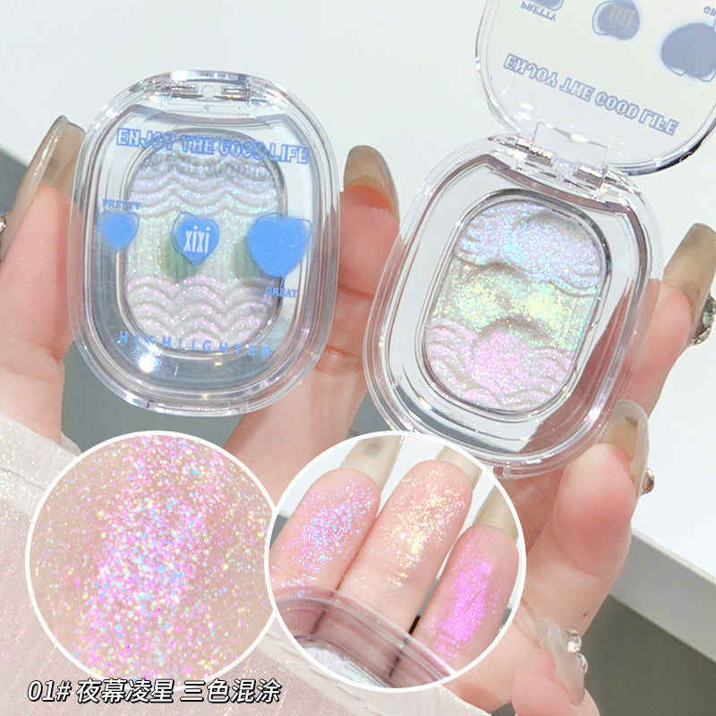 Xixi glass fantasy tower highlight disc mashed potato highlight powder explosive fine shiny chameleon gradient eyeshadow palette