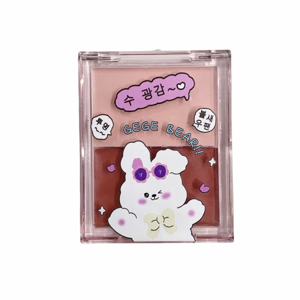Gege bear water glow blush palette - beginner-friendly, natural nude makeup, enhances complexion, matte rouge