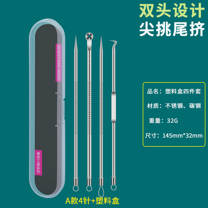 Blackhead remover kit with acne needle, tweezers, and extractor - professional grade pimple popper for home use