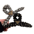 Fall and winter woven letter stuffed shark clip hairpin classy hair clip for women's back of head hair bun large clip