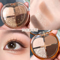 Cosmetic xixi heart's story four-color eyeshadow palette - shimmering pearls, fine glitter, highlighting, under-eye brightening, earth tones