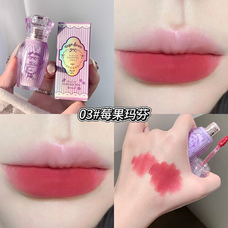 Gege bear cloud veil powder mist lip clay - women's velvet matte everyday nude look whitening lip glaze lipstick
