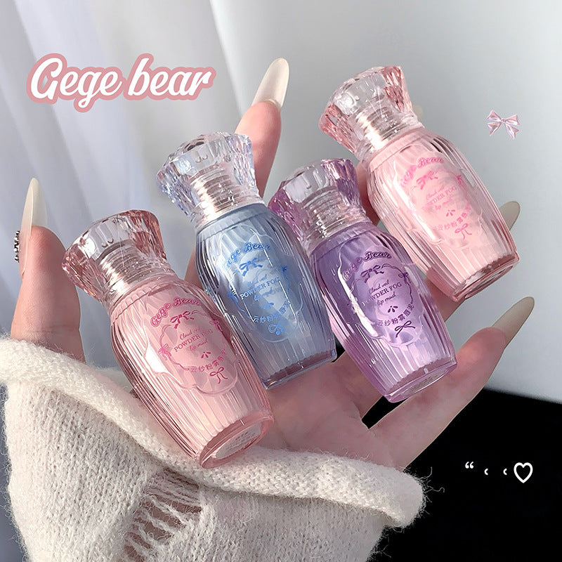 Gege bear cloud veil powder mist lip clay - women's velvet matte everyday nude look whitening lip glaze lipstick